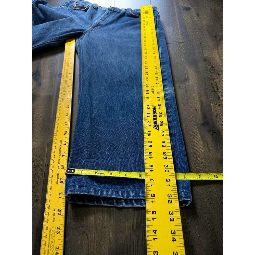 Vintage Levis 505 Orange Tab Jeans Medium Wash Blue Denim W33 L21 Modified Hem